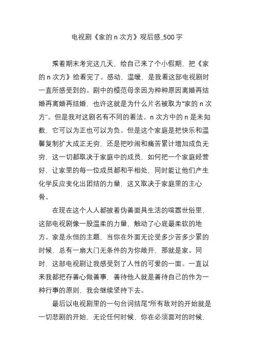 电视剧《家的n次方》观后感_500字