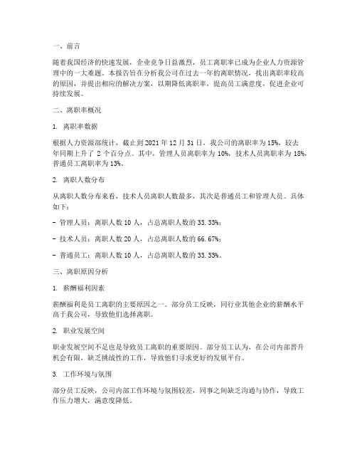 离职率年终报告