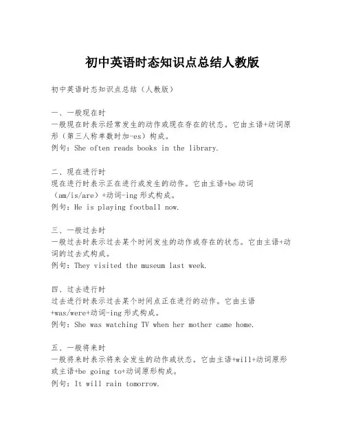 初中英语时态知识点总结人教版