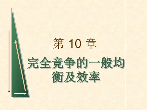 完全竞争的一般均衡及效率