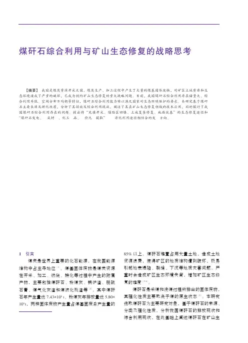 煤矸石综合利用与矿山生态修复的战略思考