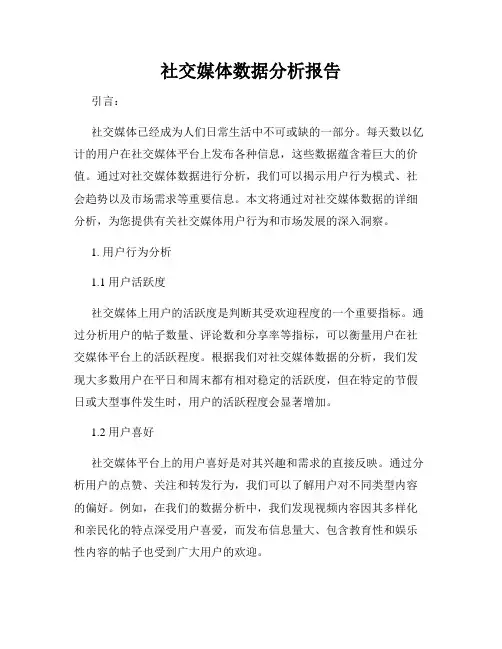 社交媒体数据分析报告