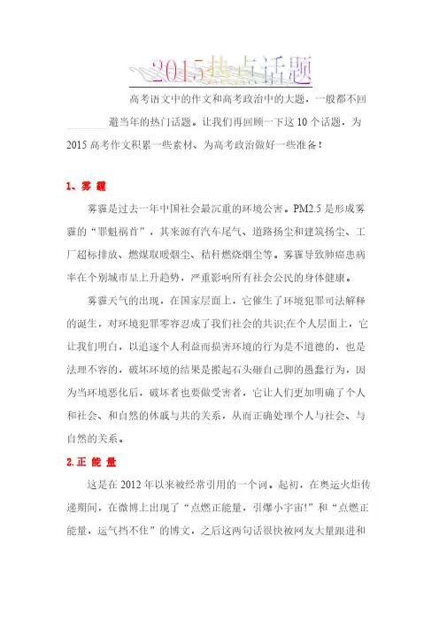 【VIP专享】2015热点话题