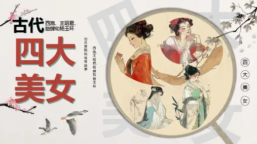古风平滑古代四大美女介绍教育科普PPT模板