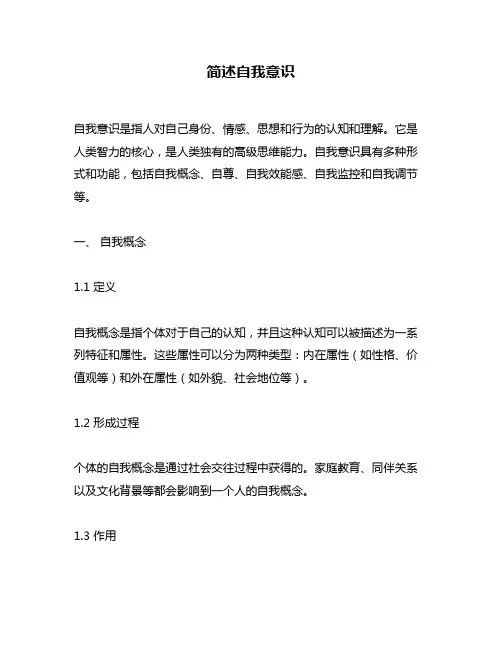 简述自我意识