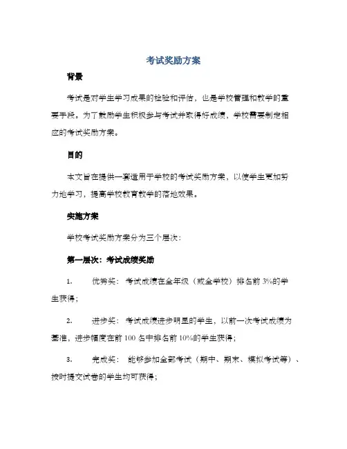 考试奖励方案