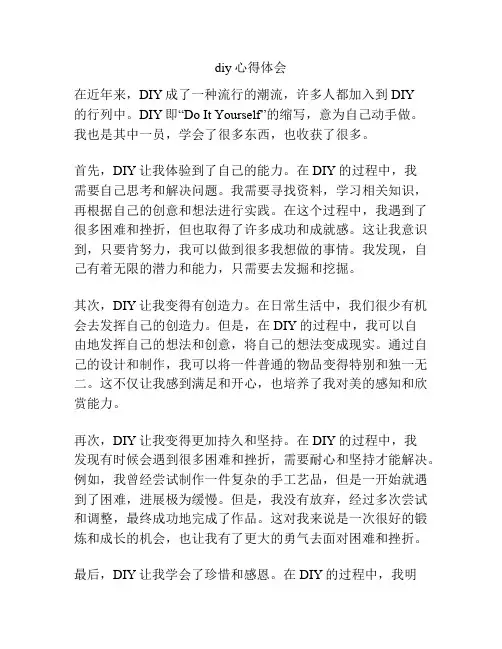diy心得体会