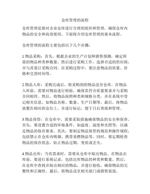 仓库管理的流程