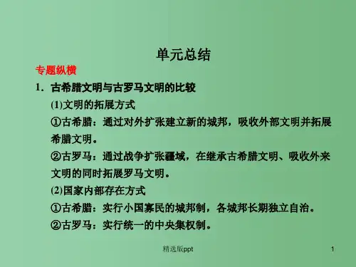 高考历史大一轮复习 第2单元 古希腊罗马的政治制度和近代西方资本主义、社会主义制度的建立 单元总结