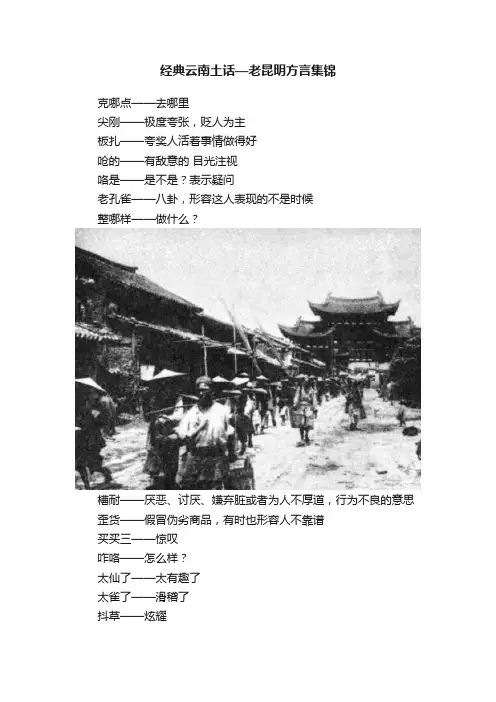 经典云南土话—老昆明方言集锦