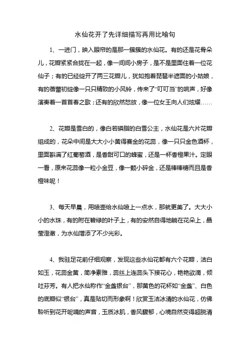 水仙花开了先详细描写再用比喻句