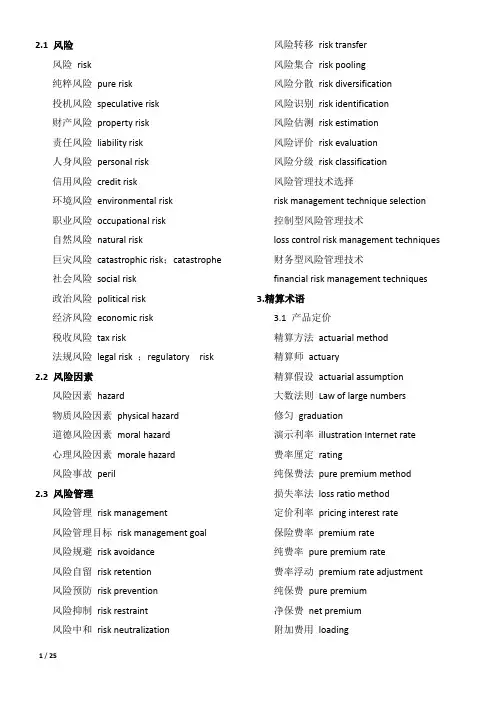 保险术语