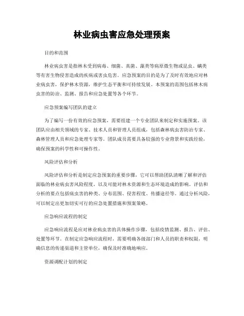 林业病虫害应急处理预案