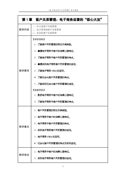 《电子商务客户关系管理》教案.doc