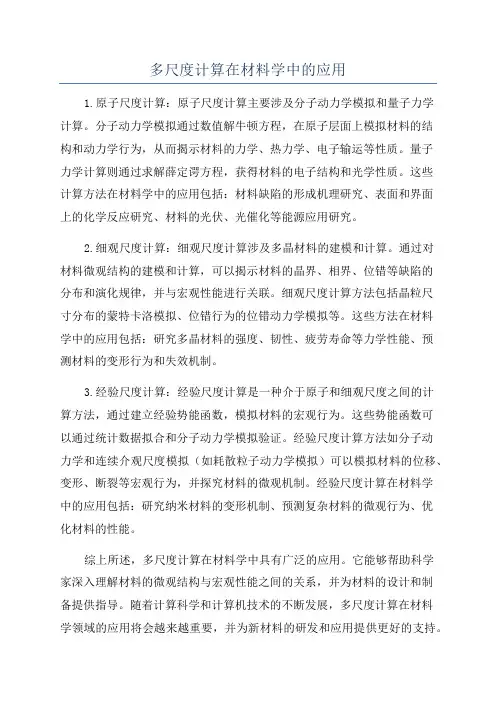 多尺度计算在材料学中的应用