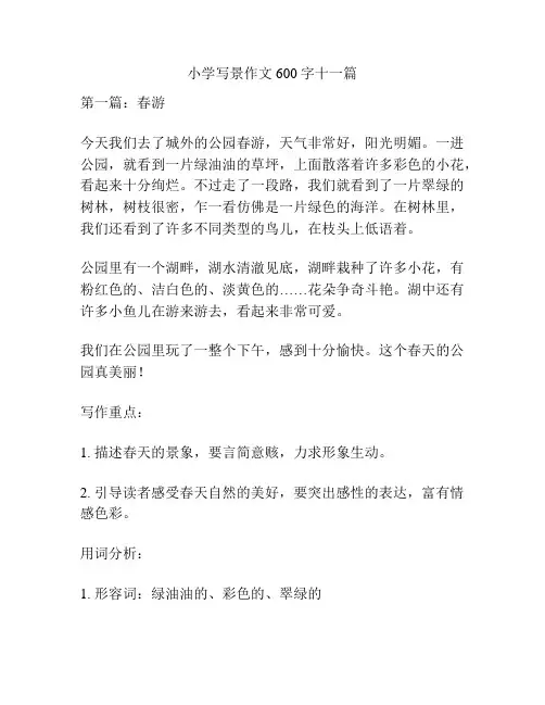小学写景作文600字十一篇