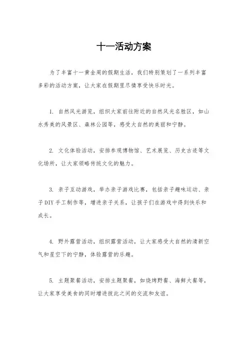 十一活动方案
