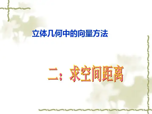 立体几何中的向量方法求距离