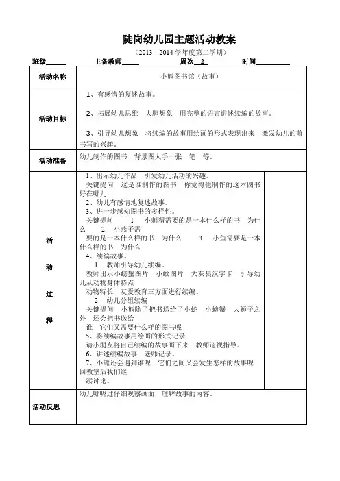 故事  小熊图书馆