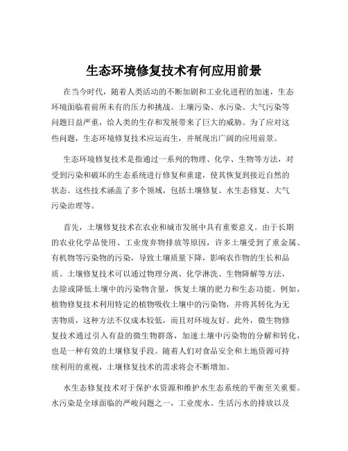 生态环境修复技术有何应用前景