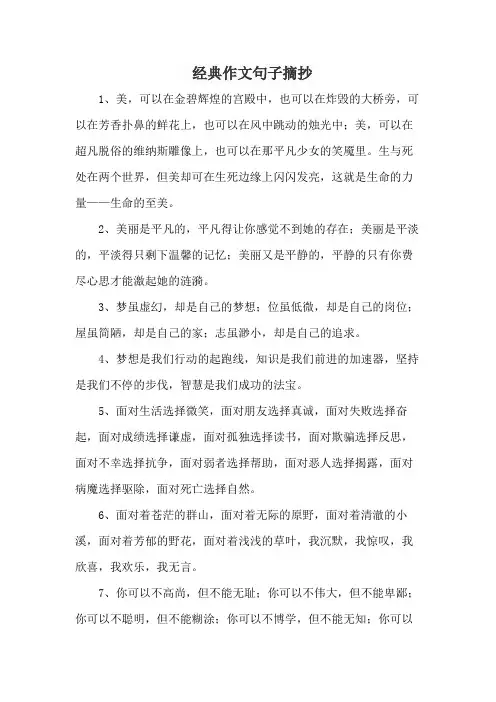 经典作文句子摘抄