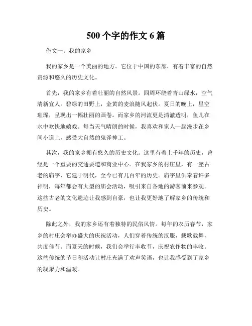 500个字的作文6篇