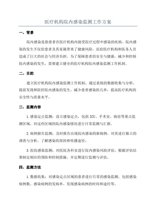 医疗机构院内感染监测工作方案