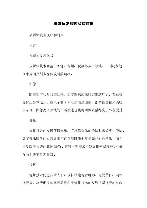 多媒体发展现状和前景