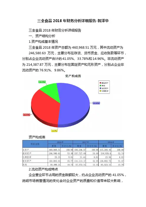 三全食品2018年财务分析详细报告-智泽华