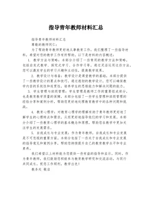 指导青年教师材料汇总