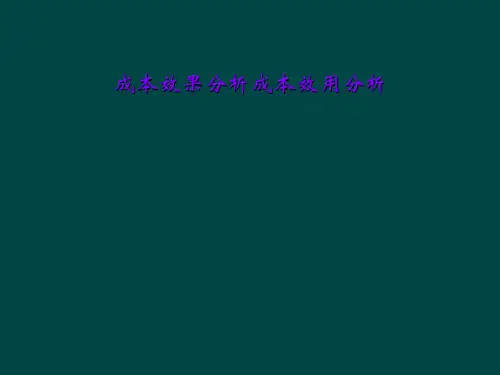 成本效果分析成本效用分析