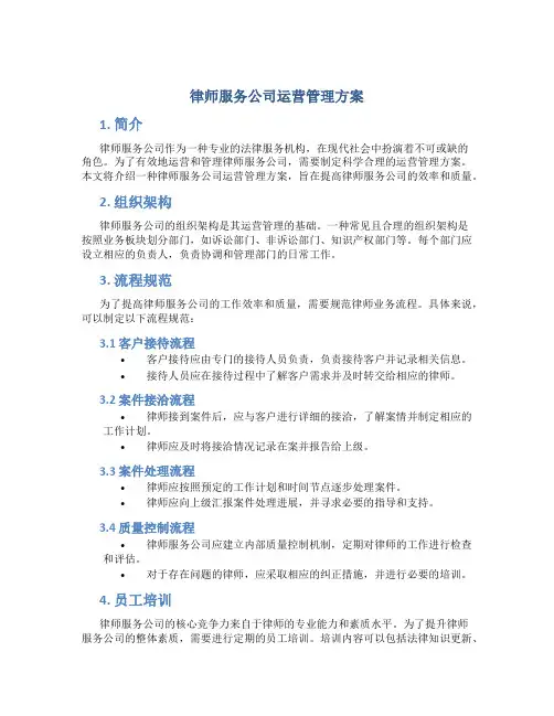律师服务公司运营管理方案