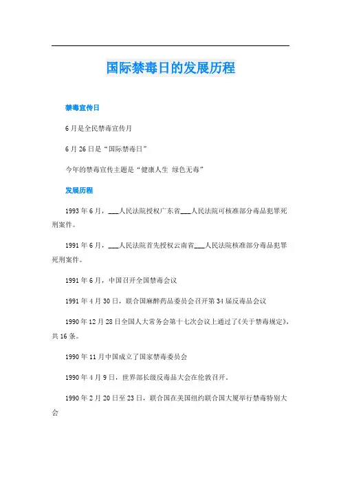 国际禁毒日的发展历程