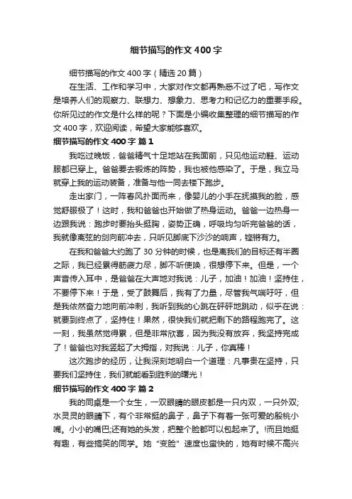 细节描写的作文400字（精选20篇）