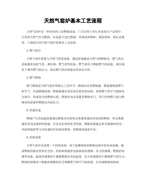 天然气窑炉基本工艺流程