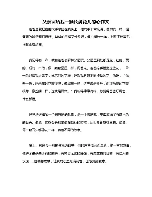 父亲留给我一颗长满花儿的心作文