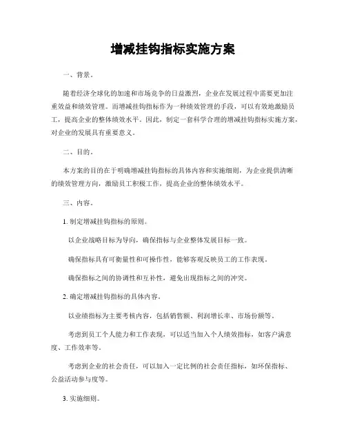 增减挂钩指标实施方案