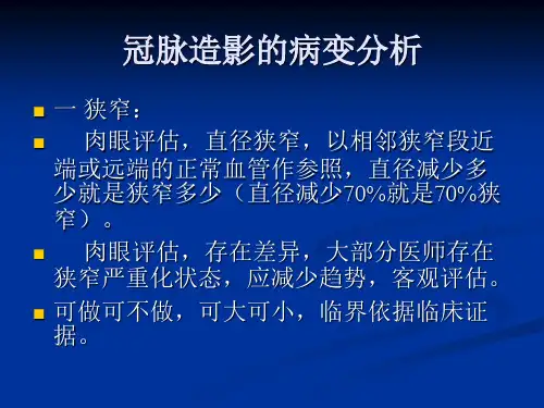 冠脉造影的判读