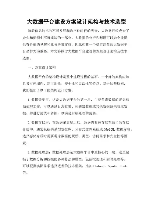 大数据平台建设方案设计架构与技术选型