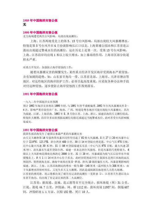 1989-2010年中国海洋灾害-江苏