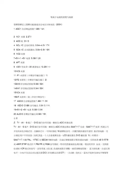 等离子电视机原理与维修