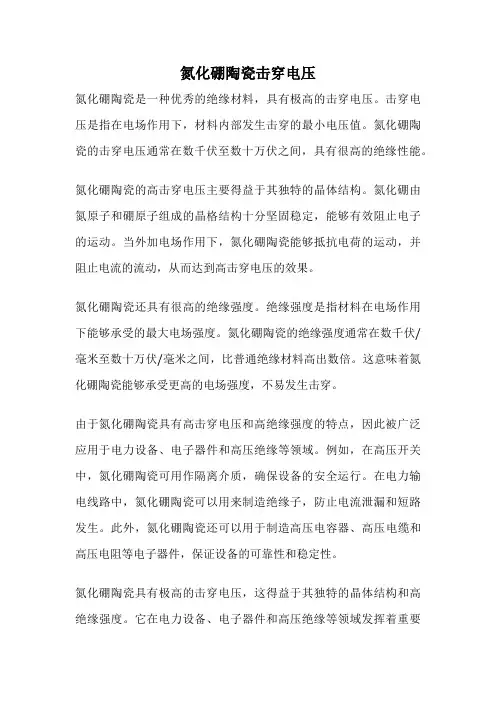 氮化硼陶瓷击穿电压