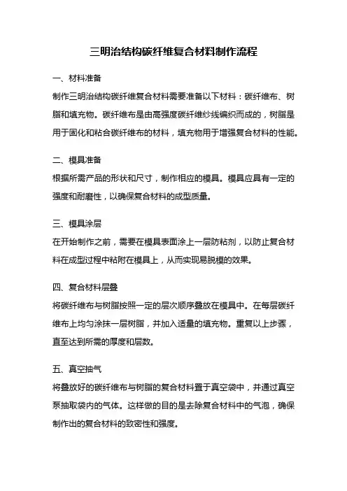 三明治结构碳纤维复合材料制作流程