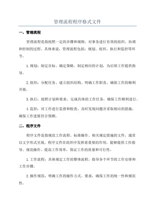 管理流程程序格式文件