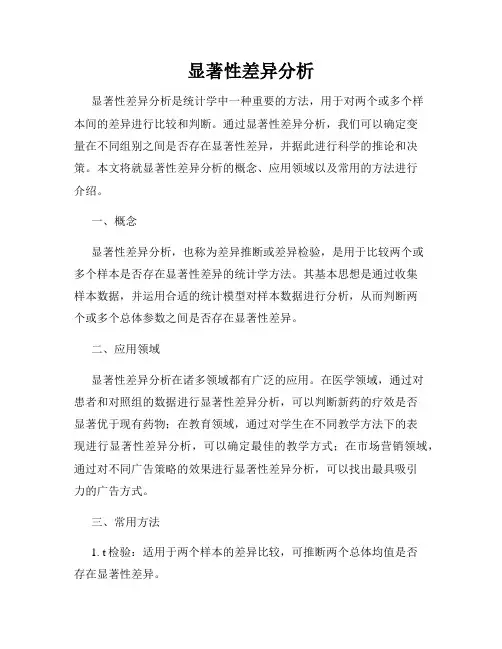 显著性差异分析