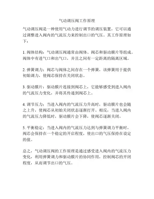 气动调压阀工作原理