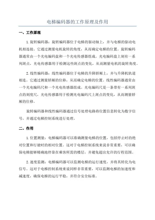 电梯编码器的工作原理及作用