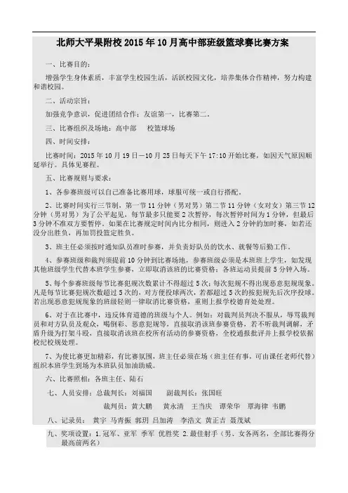 高中篮球赛赛程