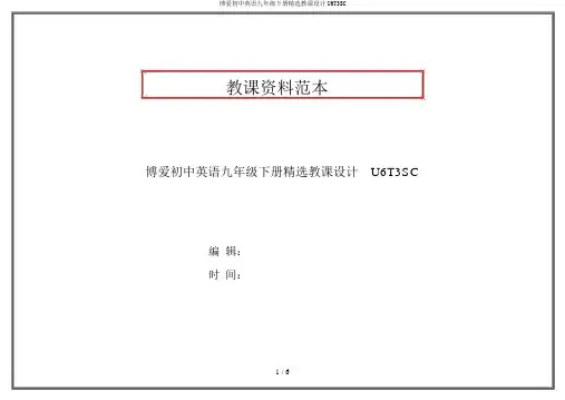 仁爱初中英语九年级下册精品教案U6T3SC