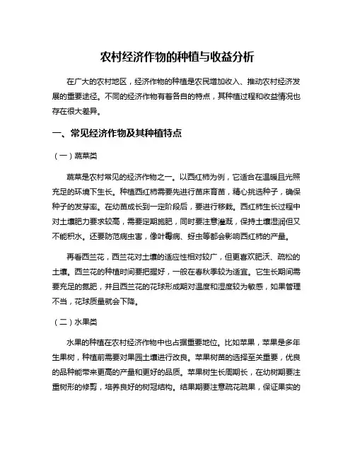 农村经济作物的种植与收益分析